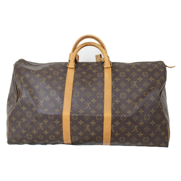 Louis Vuitton Handbags - Louis Vuitton Canvas Beige Tan Bag Boston Brown Keepall Monogram